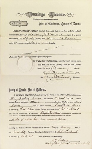 Click to see DR 6 C-58 of Marriage Certificates (DR 6 C)