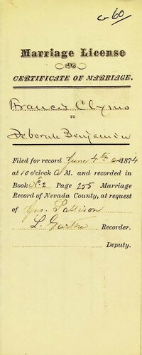 Click to see DR 6 C-60 of Marriage Certificates (DR 6 C)