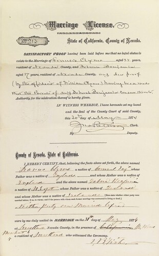 Click to see DR 6 C-60 of Marriage Certificates (DR 6 C)
