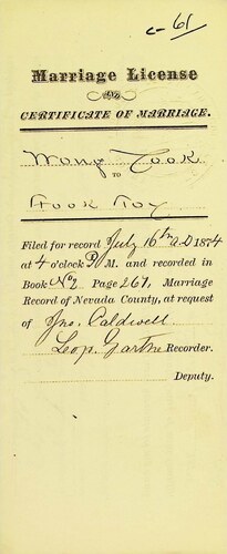 Click to see DR 6 C-61 of Marriage Certificates (DR 6 C)