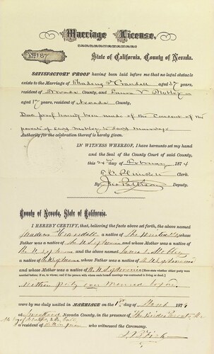 Click to see DR 6 C-62 of Marriage Certificates (DR 6 C)