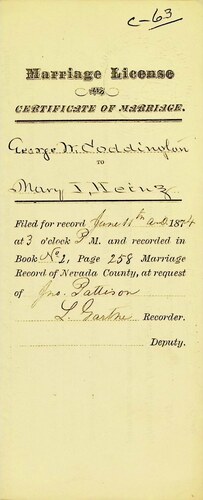 Click to see DR 6 C-63 of Marriage Certificates (DR 6 C)