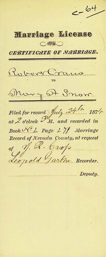 Click to see DR 6 C-64 of Marriage Certificates (DR 6 C)