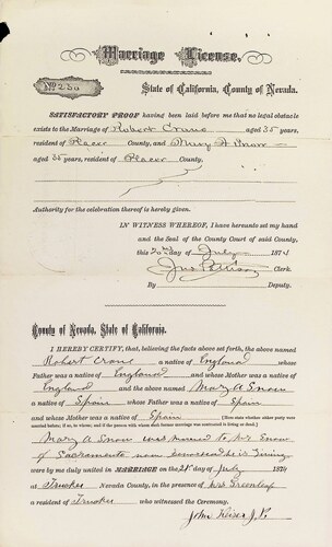 Click to see DR 6 C-64 of Marriage Certificates (DR 6 C)