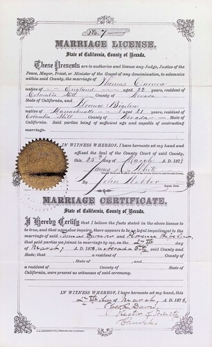 Click to see DR 6 C-67 of Marriage Certificates (DR 6 C)