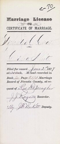 Click to see DR 6 C-70 of Marriage Certificates (DR 6 C)