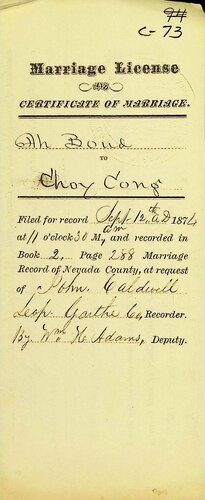 Click to see DR 6 C-73 of Marriage Certificates (DR 6 C)