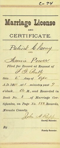 Click to see DR 6 C-74 of Marriage Certificates (DR 6 C)