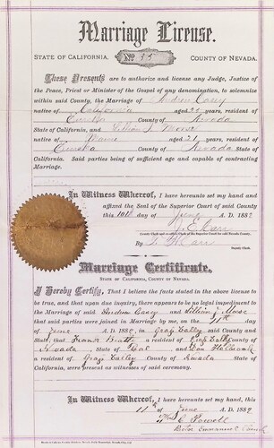 Click to see DR 6 C-75 of Marriage Certificates (DR 6 C)