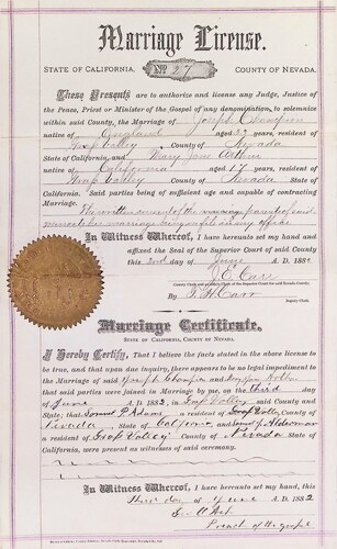 Click to see DR 6 C-76 of Marriage Certificates (DR 6 C)