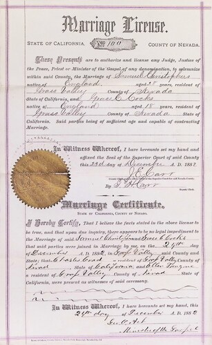 Click to see DR 6 C-77 of Marriage Certificates (DR 6 C)