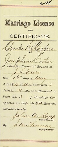 Click to see DR 6 C-78 of Marriage Certificates (DR 6 C)