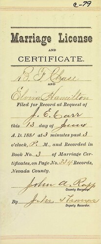 Click to see DR 6 C-79 of Marriage Certificates (DR 6 C)