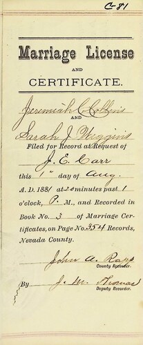Click to see DR 6 C-81 of Marriage Certificates (DR 6 C)