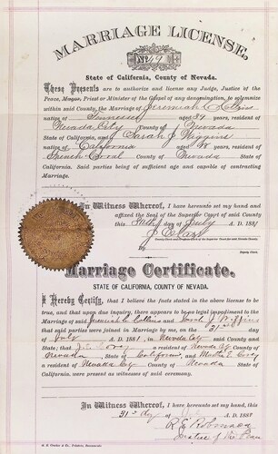 Click to see DR 6 C-81 of Marriage Certificates (DR 6 C)