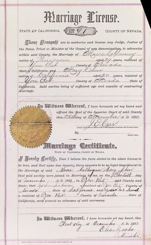 Click to see DR 6 C-83 of Marriage Certificates (DR 6 C)