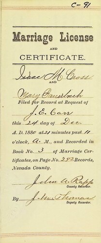 Click to see DR 6 C-91 of Marriage Certificates (DR 6 C)