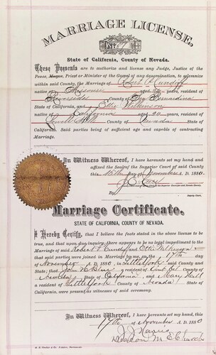 Click to see DR 6 C-92 of Marriage Certificates (DR 6 C)