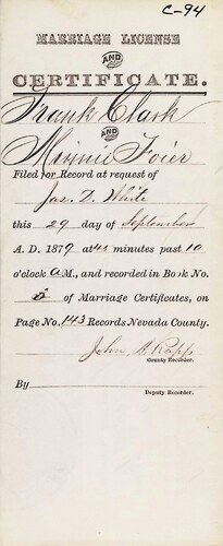 Click to see DR 6 C-94 of Marriage Certificates (DR 6 C)