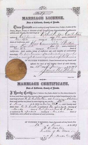 Click to see DR 6 C-96 of Marriage Certificates (DR 6 C)
