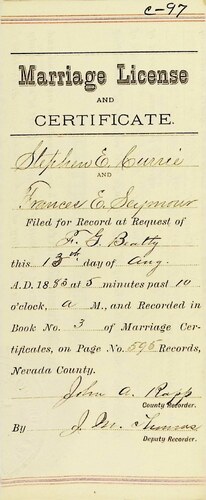 Click to see DR 6 C-97 of Marriage Certificates (DR 6 C)