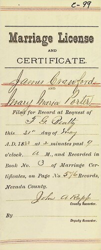 Click to see DR 6 C-99 of Marriage Certificates (DR 6 C)