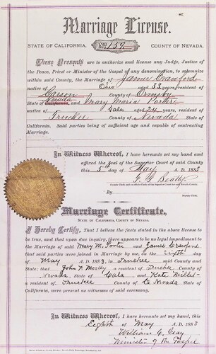 Click to see DR 6 C-99 of Marriage Certificates (DR 6 C)