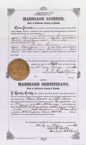 Click to see DR 6 C-100 of Marriage Certificates (DR 6 C)