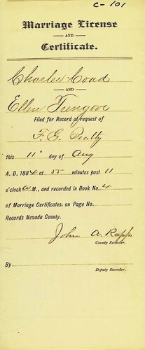 Click to see DR 6 C-101 of Marriage Certificates (DR 6 C)