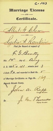 Click to see DR 6 C-103 of Marriage Certificates (DR 6 C)