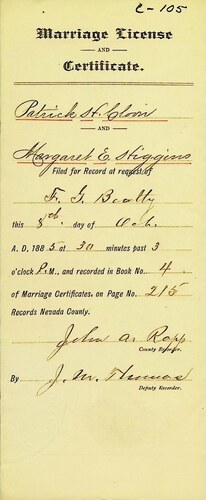 Click to see DR 6 C-105 of Marriage Certificates (DR 6 C)