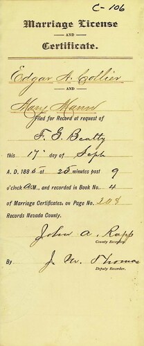 Click to see DR 6 C-106 of Marriage Certificates (DR 6 C)