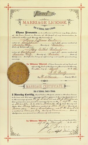 Click to see DR 6 C-107 of Marriage Certificates (DR 6 C)