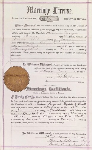 Click to see DR 6 C-108 of Marriage Certificates (DR 6 C)