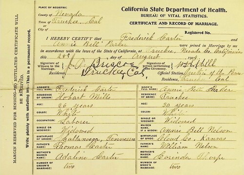 Click to see DR 6 C-109 of Marriage Certificates (DR 6 C)