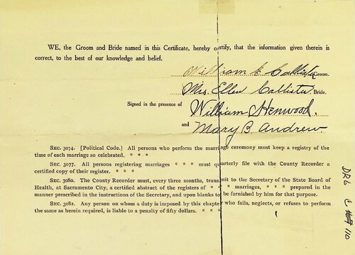 Click to see DR 6 C-110 of Marriage Certificates (DR 6 C)