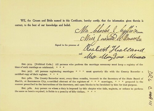 Click to see DR 6 C-111 of Marriage Certificates (DR 6 C)