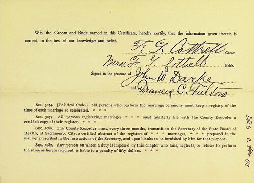 Click to see DR 6 C-113 of Marriage Certificates (DR 6 C)