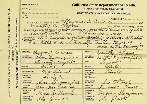 Click to see DR 6 C-116 of Marriage Certificates (DR 6 C)