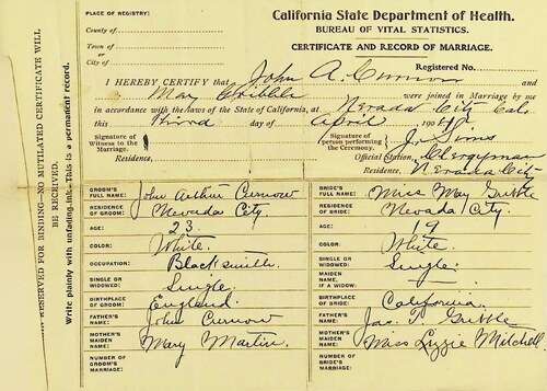 Click to see DR 6 C-118 of Marriage Certificates (DR 6 C)