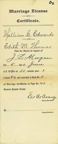 Click to see DR 6 E-6 of Marriage Certificates (DR 6 E)