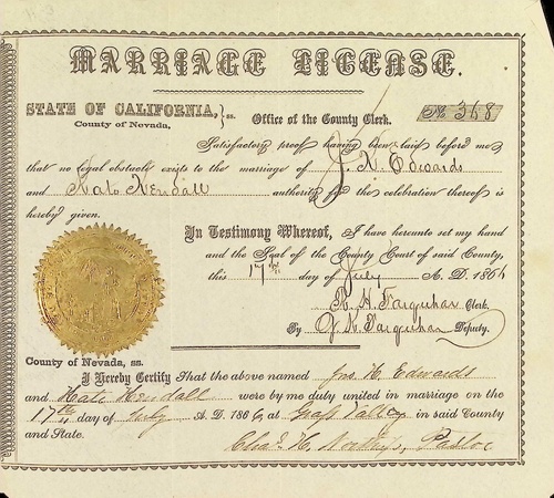Click to see DR 6 E-11 of Marriage Certificates (DR 6 E)