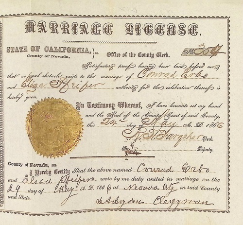 Click to see DR 6 E-12 of Marriage Certificates (DR 6 E)
