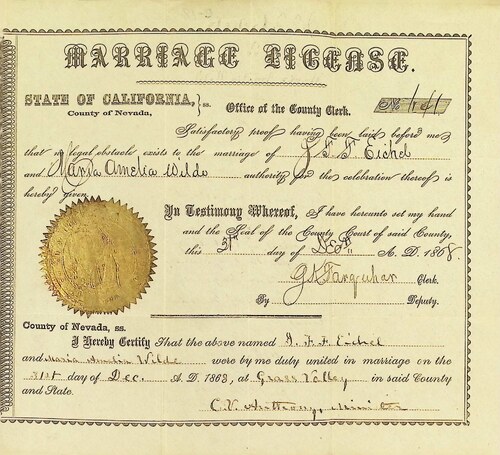 Click to see DR 6 E-18 of Marriage Certificates (DR 6 E)