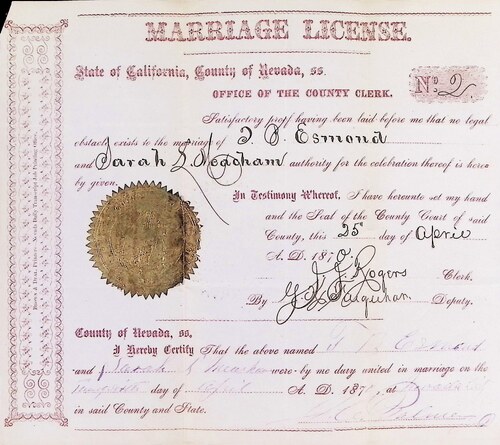 Click to see DR 6 E-19 of Marriage Certificates (DR 6 E)