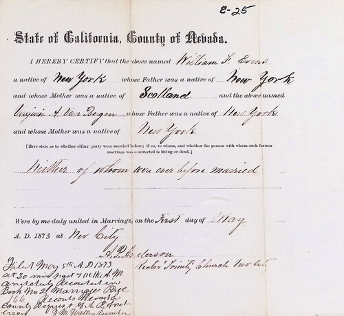 Click to see DR 6 E-25 of Marriage Certificates (DR 6 E)