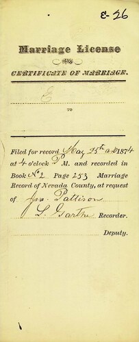 Click to see DR 6 E-26 of Marriage Certificates (DR 6 E)