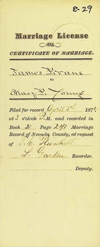 Click to see DR 6 E-29 of Marriage Certificates (DR 6 E)