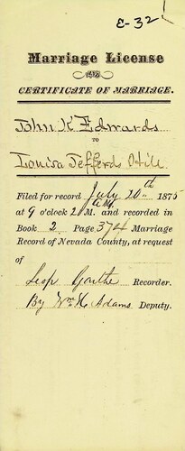 Click to see DR 6 E-32 of Marriage Certificates (DR 6 E)