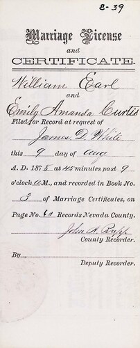 Click to see DR 6 E-39 of Marriage Certificates (DR 6 E)